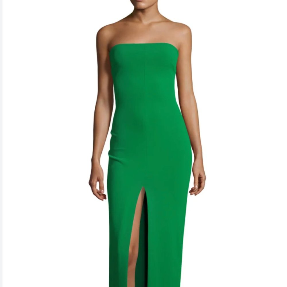 Solace London - Aubrey Strapless Ponte Maxi Dress in Green